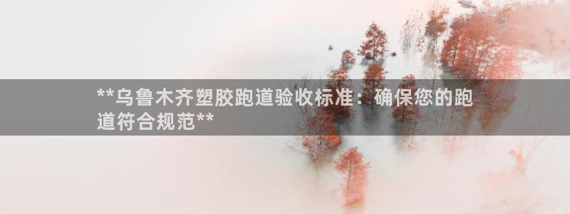 谈球吧网页登录：**乌鲁木齐塑胶跑道验收标准：确保您的跑
道符合规范**