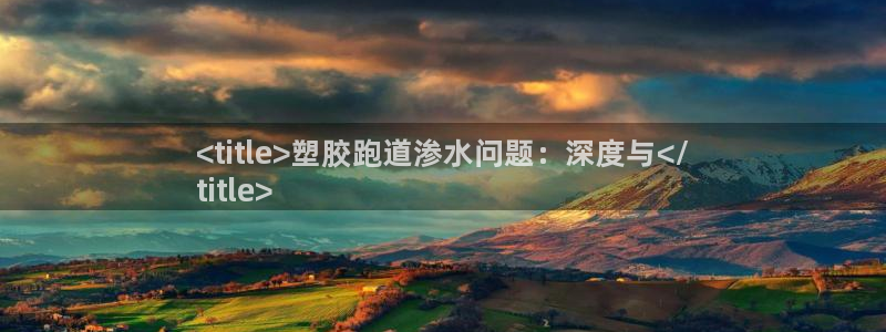 谈球吧体育：<title>塑胶跑道渗水问题：深度与</
title>